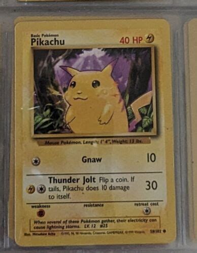 Pikachu Pok Mon Card Vintage Rare Mint Yellow Cheeks Ebay