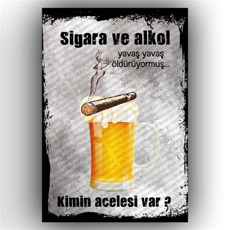 Sigara ve alkol Retro Ahşap Poster Retro Ahşap Poster