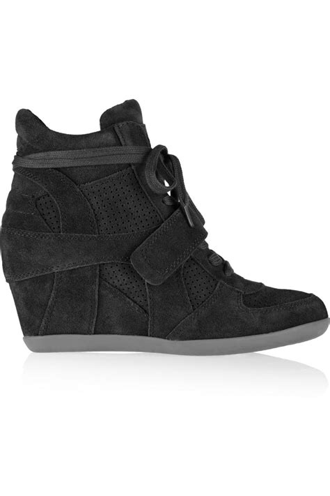 Ash Bowie Suede Wedge Hightop Sneakers In Black Lyst