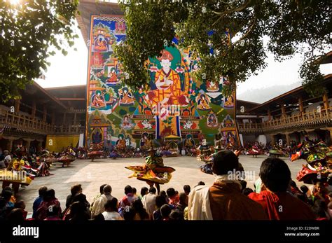 Bhutan Punakha Dzong Or Fortified Monastery Tsechu Or Annual Festival