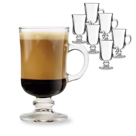 Jogo De Canecas Em Vidro Irish Coffee Pe As Ml Capuccino Caf