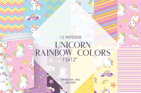 Unicorn Rainbow Colors By Prettygrafik Design | TheHungryJPEG