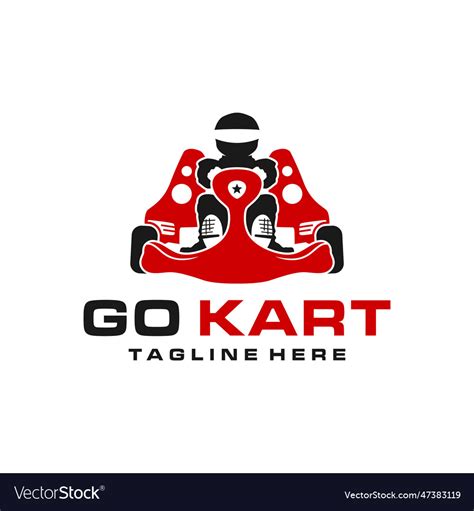 Go kart racing sport logo design Royalty Free Vector Image