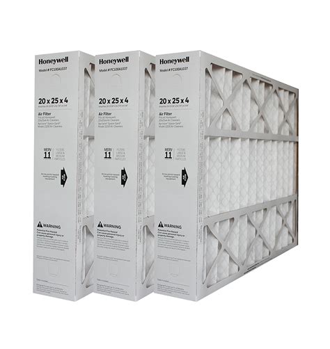 Honeywell 20x25x4 Furnace Filter Model # FC100A1037 MERV 11. Actual ...