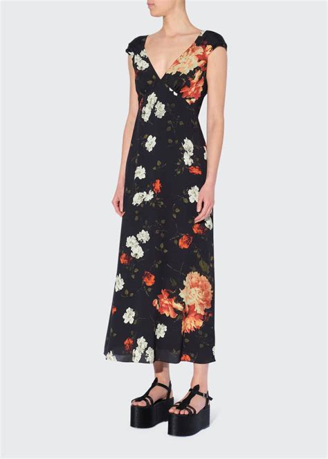 Erdem Garnet Floral Print Crepe Midi Dress Bergdorf Goodman