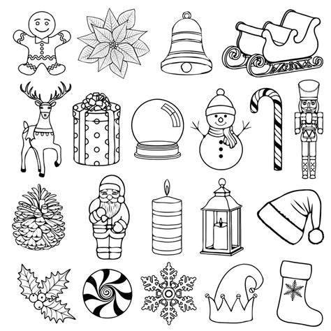 Premium Vector Set Tf Christmas Doodles Collection Of Christmas