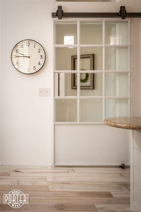 White & Glass Sliding Door | Porter Barn Wood