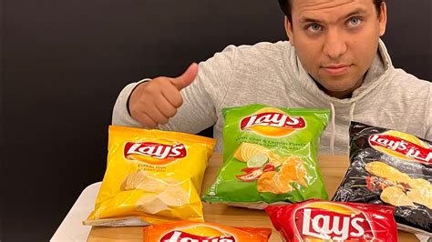 Asmr Mukbang Eating 5 Flavors Of Lays Potato Chips Asmr Mukbang Lays