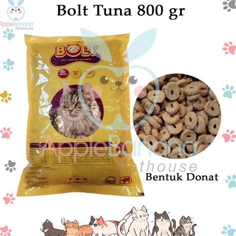 Jual Terbaik Makanan Kucing Bolt Tuna Ikan Donat Salmon Cat Food 800 Gr