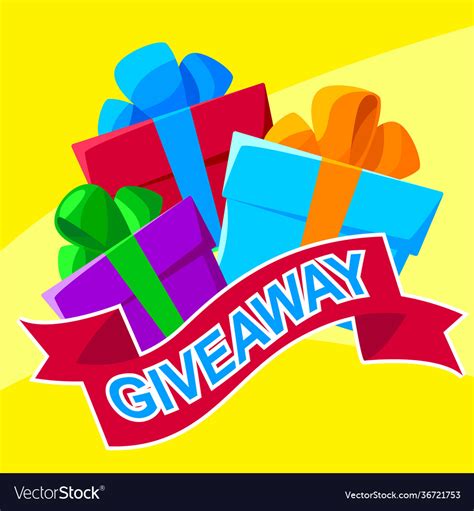 Giveaway Winner T Free Give Away Wrapped T Vector Image