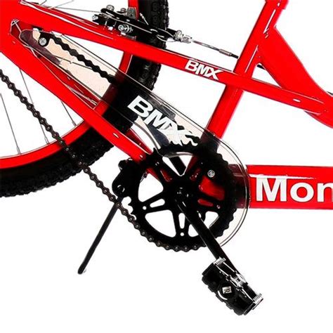 Bicicleta Infantil Aro 20 Monark BMX Ranger 530698 Preta Vermelha