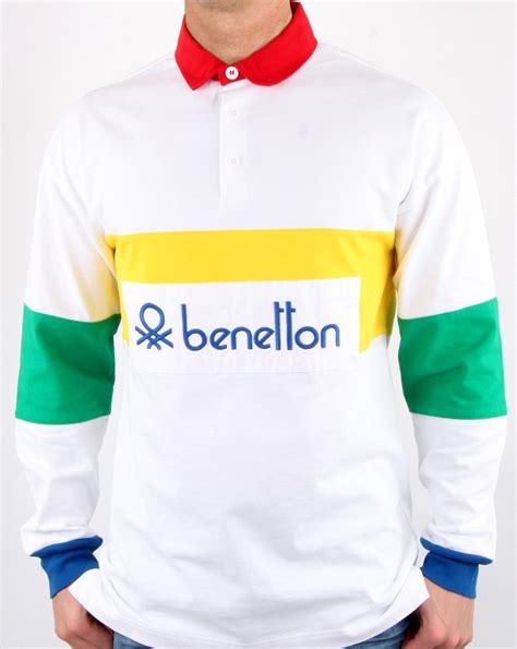 Benetton Rugby Shirt White Multi Benetton At S Casual Classics