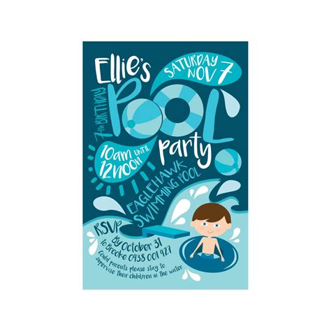 Kids Birthday POOL PARTY Invitation PRINTABLE - Etsy