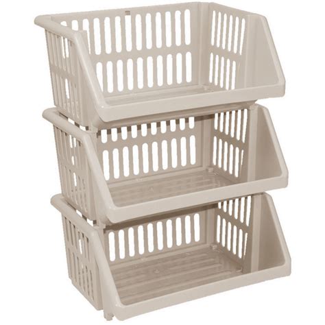 Multi Purpose Large Plastic Colour Storage Rack Stackable Basket Made