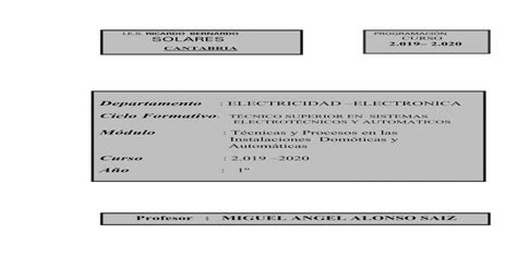 Técnicas y Procesos en Instalaciones Domóticas y iesricardobernardo