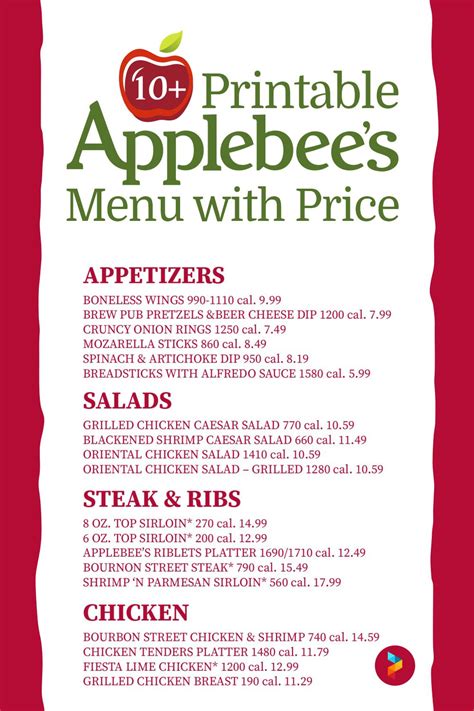 Printable Applebee S Menu 2024 Angela Lucine