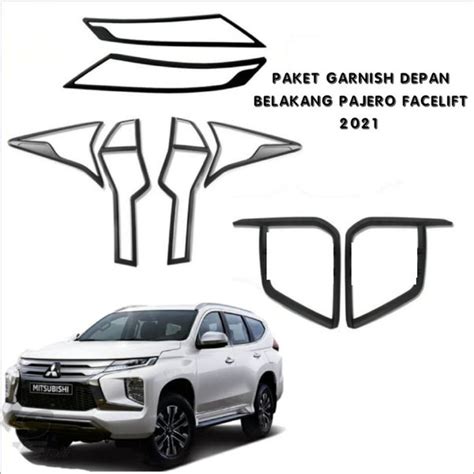 Jual Paket Garnish Depan Belakang All New Pajero Sport 2021 Hitam