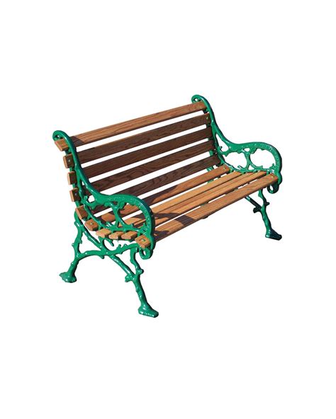 5ft Woodland Bench With Back Oak Wooden Slats Cast Aluminum Frame Park Warehouse