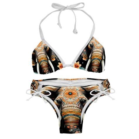 Elephant Detachable Sponge Adjustable Strap Bikini Set Two Pack Swim