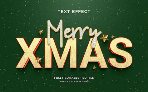 Efecto De Texto Dorado De Feliz Navidad Archivo Psd Premium