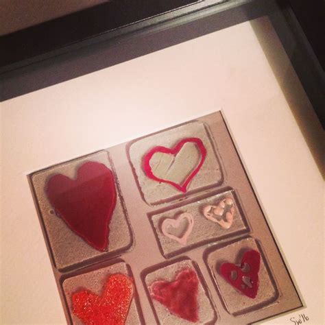 Fused Glass Assorted Hearts By S Walsh Sarah And Mart S Art July16 Glass Heart Fused Glass Glass