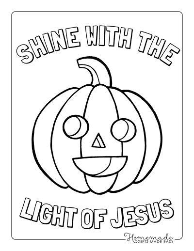 Shine With The Light Of Jesus Christian Halloween Coloring Page