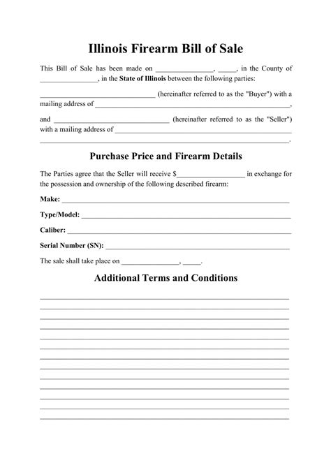 Illinois Firearm Bill Of Sale Form Fill Out Sign Online And Download Pdf Templateroller