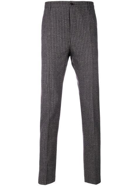 Al Duca Daosta Striped Tailored Trousers In Brown Modesens