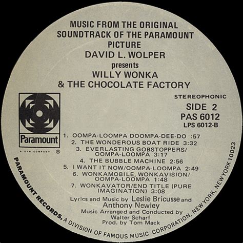 Original Motion Picture Soundtrack – Willy Wonka and the Chocolate ...