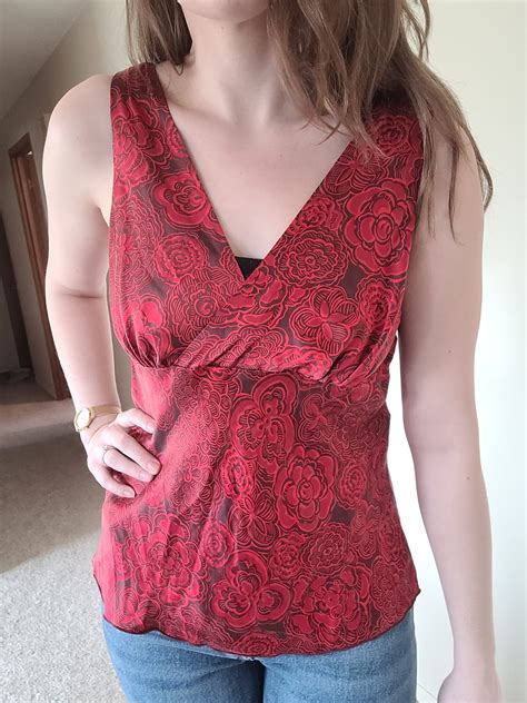 Vintage Retro Y2k Tank Top 00s Silk Top Y2k Red Top 00s Etsy