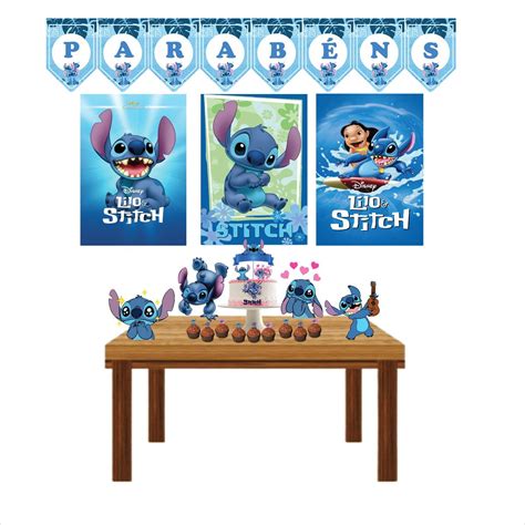 Kit Só Um Bolinho Stitch Menino Decoração Festa Simples | Elo7