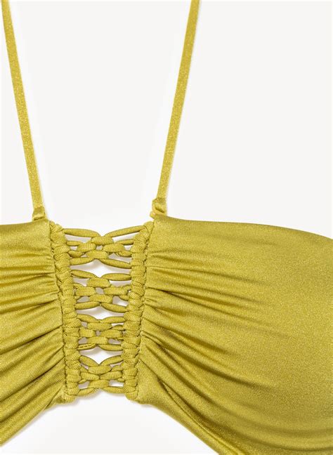 watercult Bandeau Bikini Top MAKRAMÉ LOVE in grün