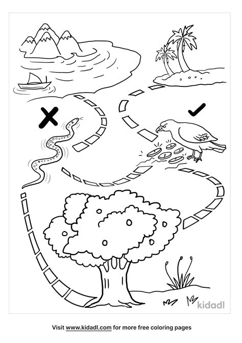 Treasure Maps Coloring Pages