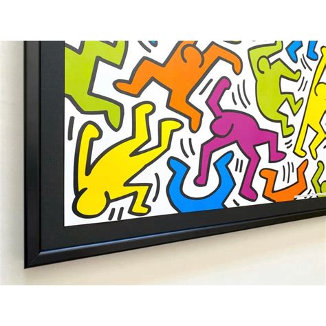 Keith Haring Estate Vintage 1999 Lithograph Print Framed Large Pop Art