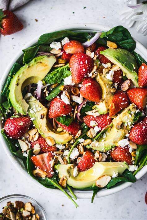 Strawberry Spinach Salad With Avocado Ambitious Kitchen
