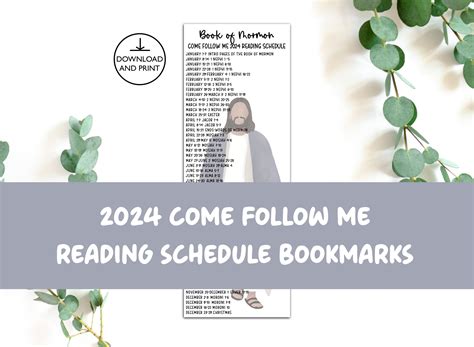 Come Follow Me Reading Schedule Bookmarks Book Of Mormon Reading