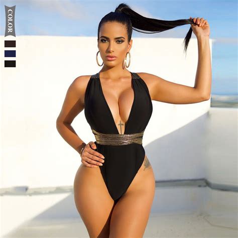 Women One Piece Swimsuit Tummy Control V Neck Bathing Suits Swim Wear And Bikini Swimwear Price