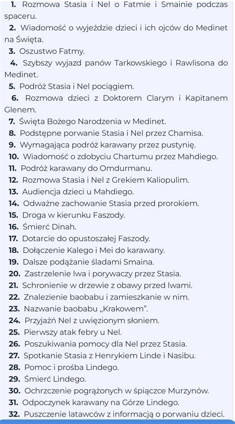 Plan wydarzeń w Pustyni i puszczy 16 punktów PLIZX NA DZISIAJ DAJE NAJ