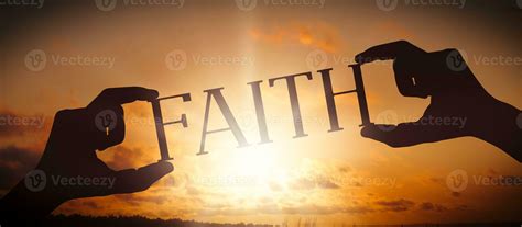 Faith - Human Hands Holding Black Silhouette Word 23847866 Stock Photo ... 