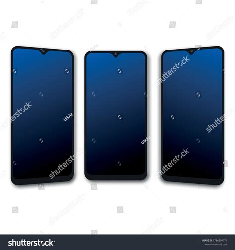 Realistic Smartphone Three Positions Vector เวกเตอร์สต็อก ปลอดค่า