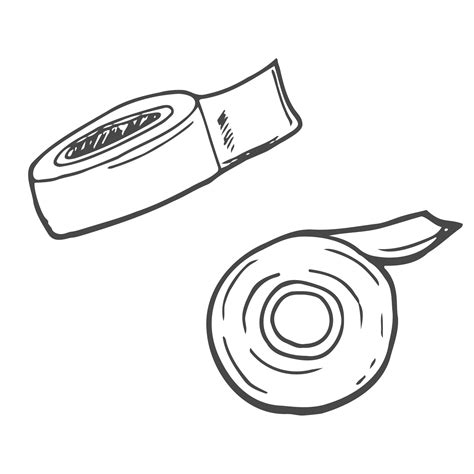 Doodle Line Vector Illustration Of Scotch Tape 24202809 Vector Art At