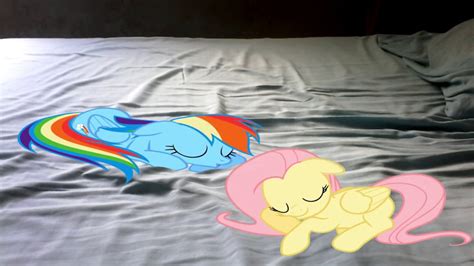 Fluttershy And Rainbow Dash On My Bed Mlp In Real Life Youtube