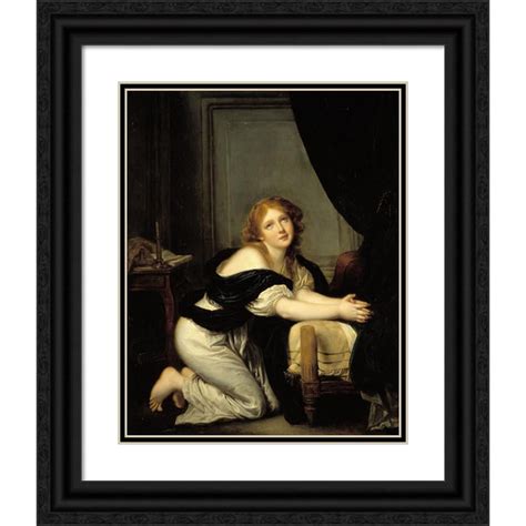 Jean Baptiste Greuze 12x14 Black Ornate Wood Framed Double Matted