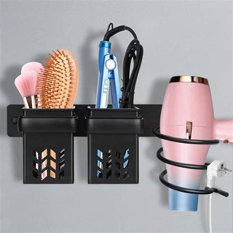 YUET Porte Sèche Cheveux en Aluminium Salle de Bain Rangement