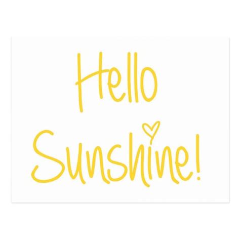 Hello Sunshine Postcard | Zazzle.com