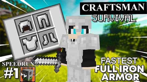 Speedrun Fastest Full Iron Armor In Survival In Updated Craftsman Building Craft No Edit Youtube