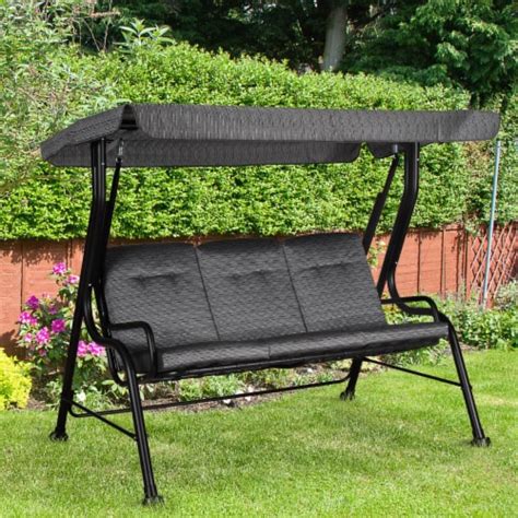 Outsunny Outdoor 3 Person Metal Porch Swing Chair Bench 1 Unit Frys