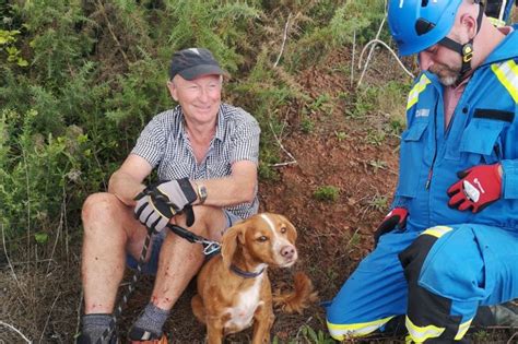 Man And Dog Rescued After Getting Stuck On Cliff Edge In Devon Itv