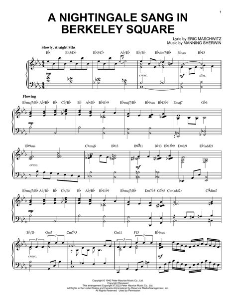 A Nightingale Sang In Berkeley Square Jazz Version Arr Brent