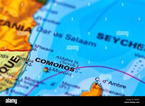 Comoros Islands on the World Map Stock Photo - Alamy